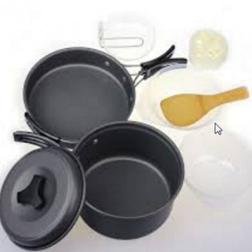 Outdoor Camping Hiking Cookware Picnic Bowl Pot Pan Set